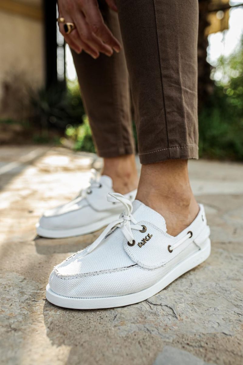 Solaress 008 Mens Sneakers, Leather Daily Shoes White - Image 7