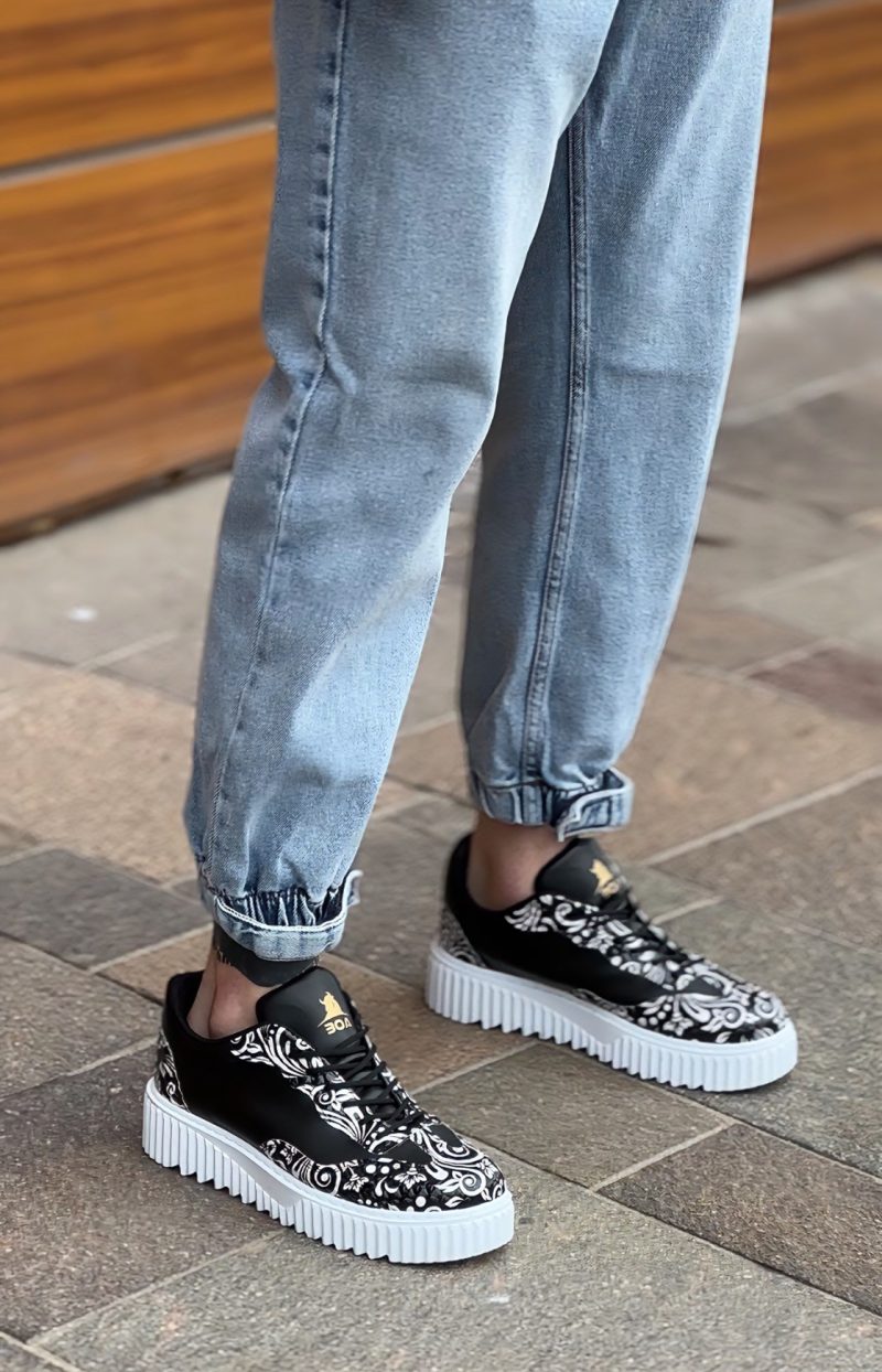 Boa BA0802 Men Casual Shoes,  Leather Black Fashion Shoes - Image 3