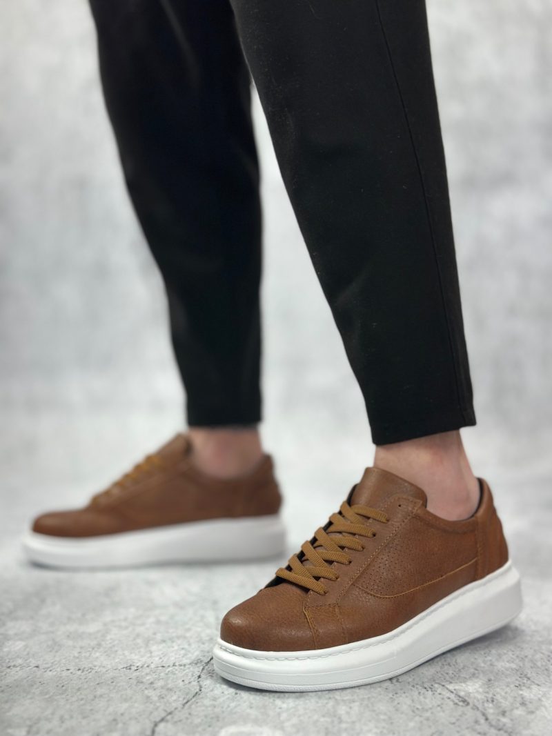 Boa BA0423 Men Sneakers,  Leather Brown Fashion Shoes - Image 3