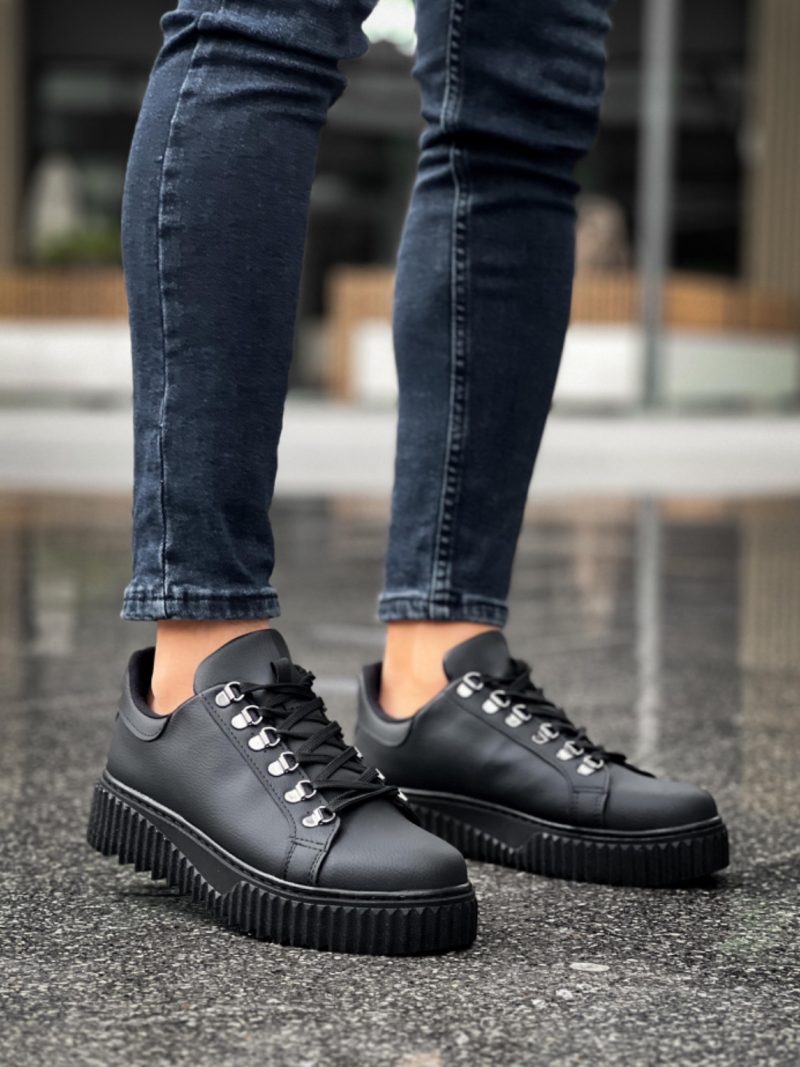Boa BA0505 Men Casual Shoes,  Leather Black Fashion Shoes