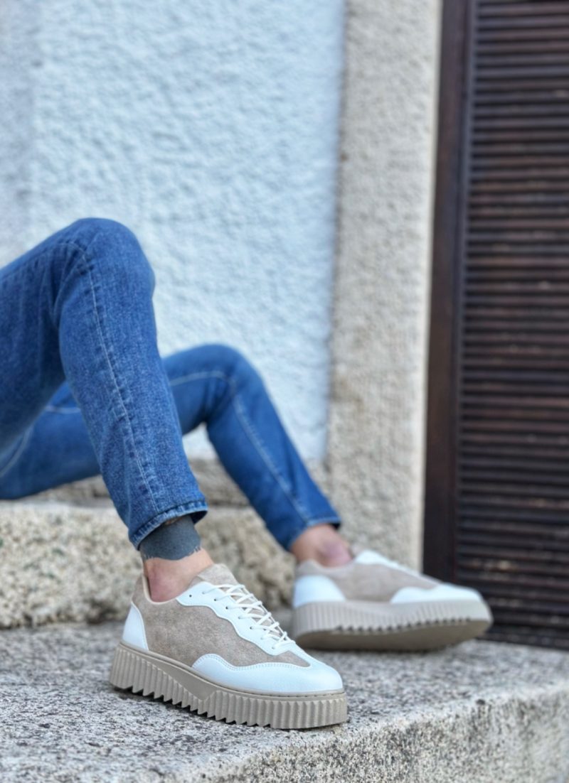 Boa BA0802 Men Sneakers,  Leather KREM  Fashion Shoes