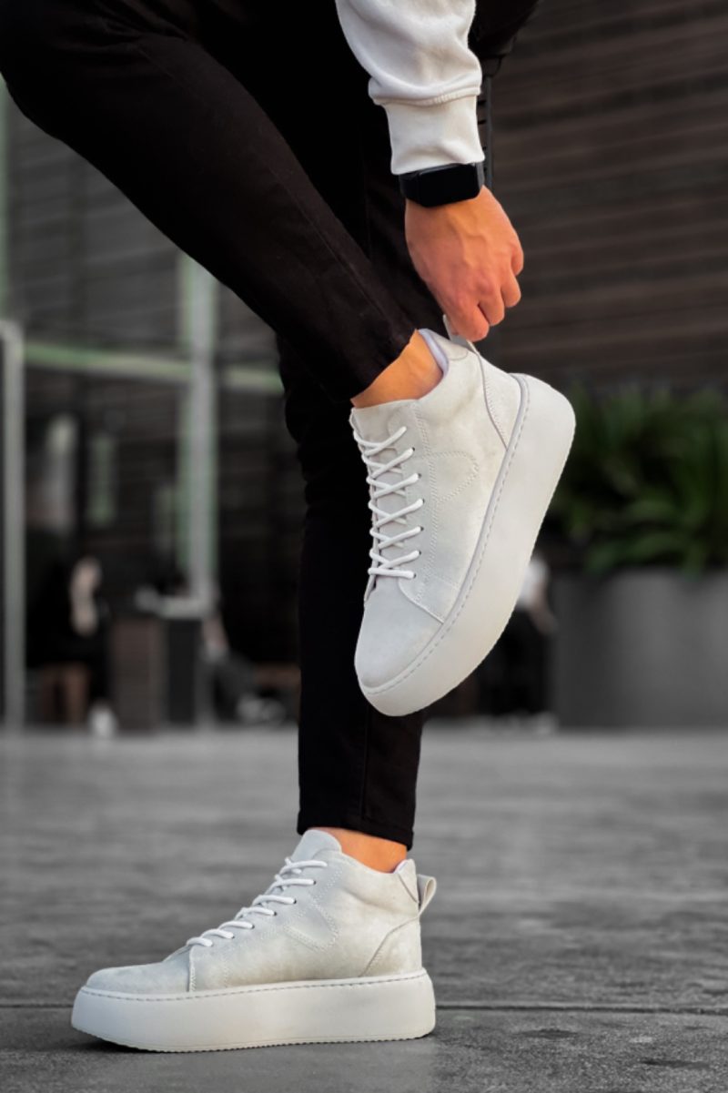 Boa LE10-G Men Boots,  Leather Grey Fashion Shoes - Image 4