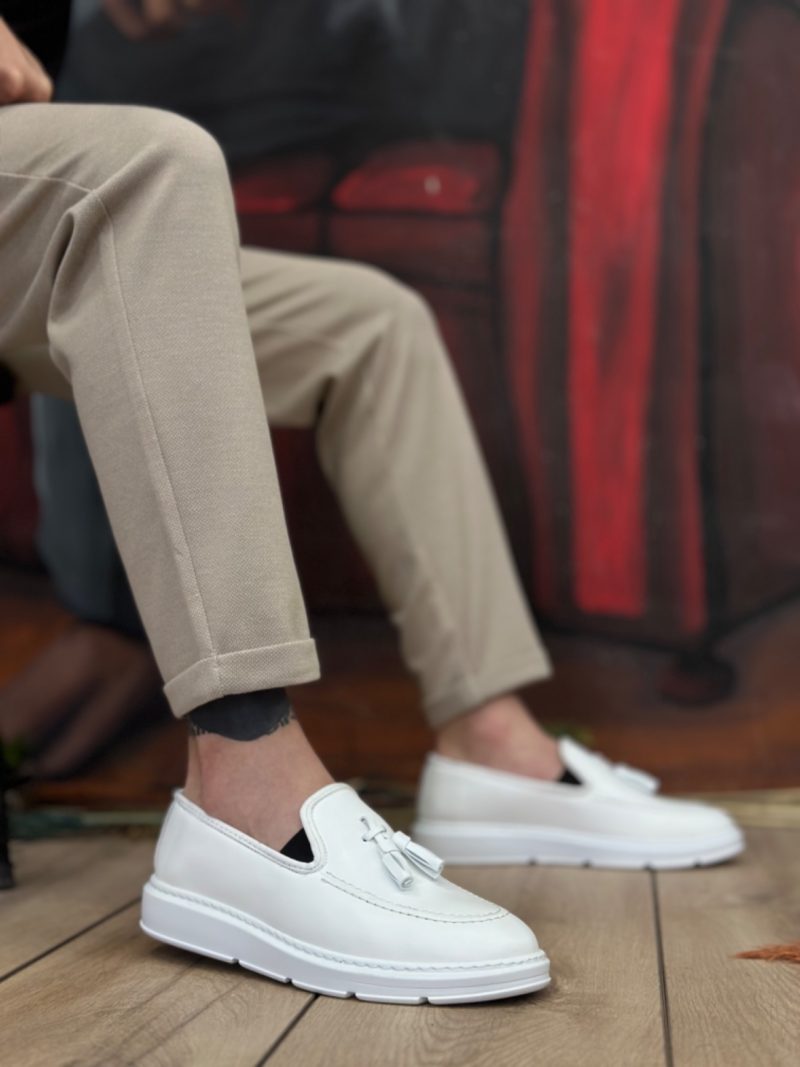 Boa BA0005 Men Classic Shoes,  Leather White Fashion Shoes
