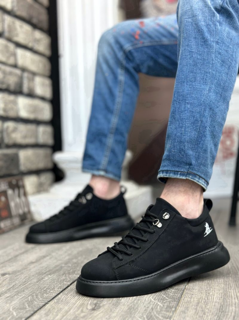 Boa BA0331 Men Casual Shoes,  Leather Black Fashion Shoes - Image 2