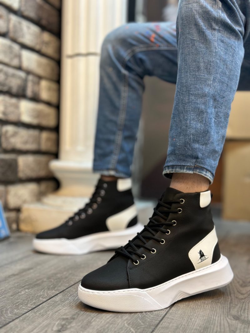 Boa BA0155 Men Boots,  Leather Black  Fashion Shoes - Image 2