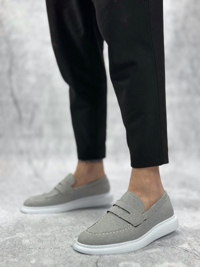 Boa BA0355 Men Classic Shoes, Linen Leather DarkGray Fashion Shoes - Image 3