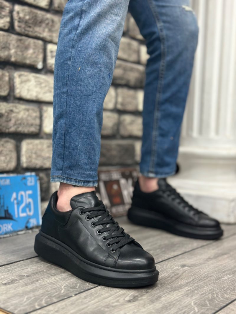 Boa BA0547 Men Casual Shoes,  Leather Black Fashion Shoes