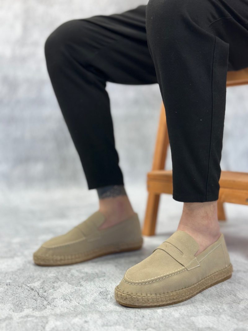 Boa BA0359 Men Sneakers,  Leather Beige Fashion Shoes - Image 3
