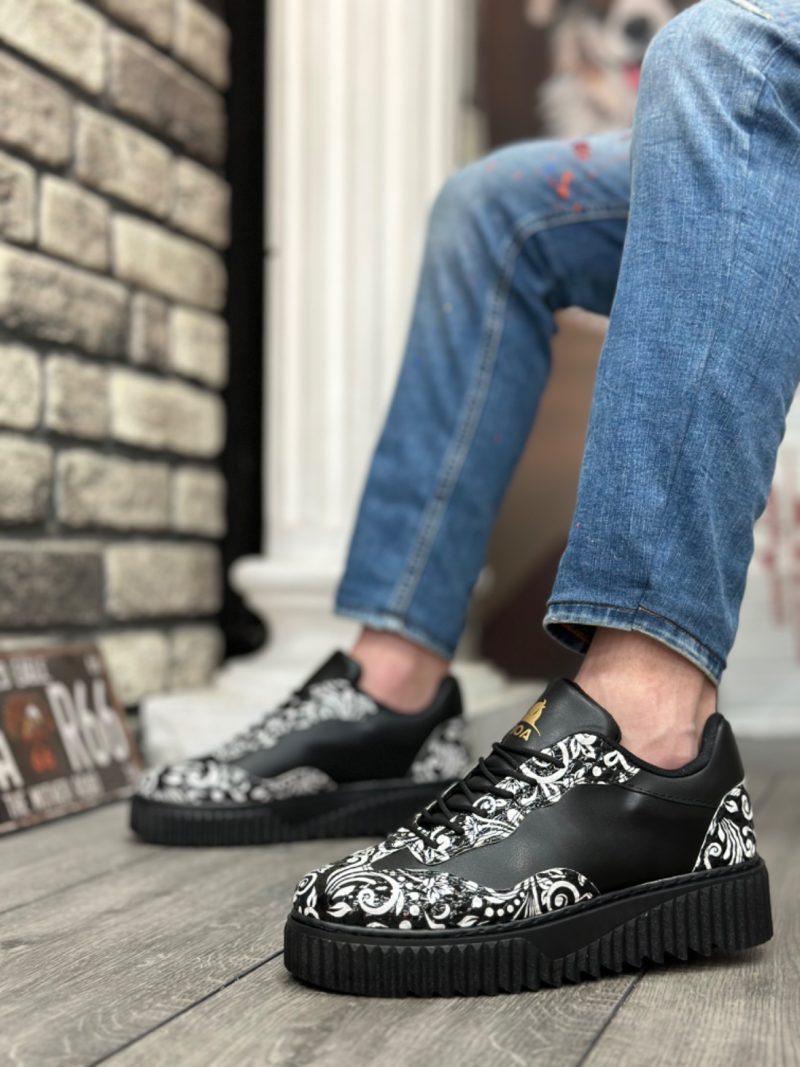 Boa BA0802 Men Casual Shoes,  Leather Black Fashion Shoes - Image 6