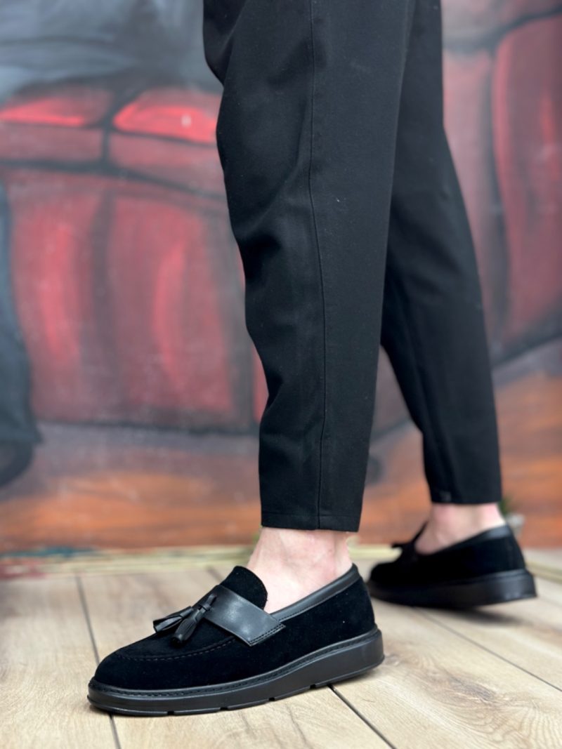 Boa BA0005 Men Classic Shoes,  Leather Black Fashion Shoes - Image 3