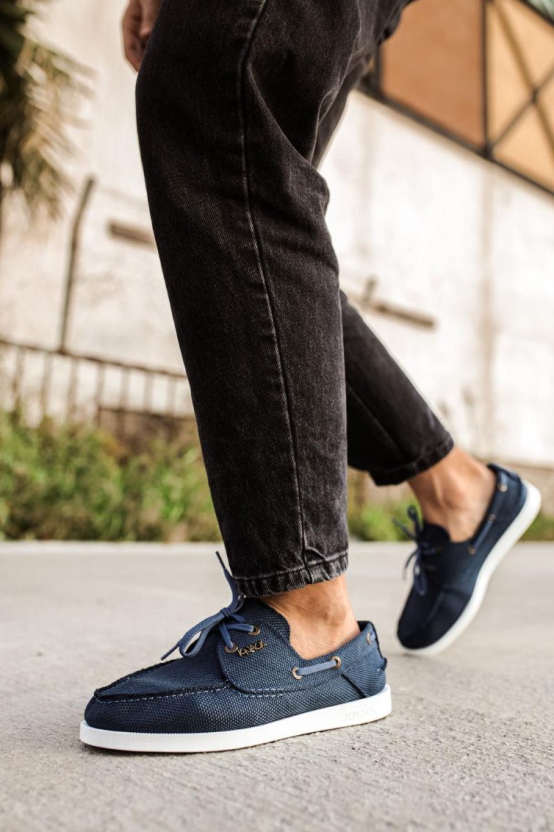 Solaress 008 Mens Sneakers, Leather Daily Shoes Blue - Image 7