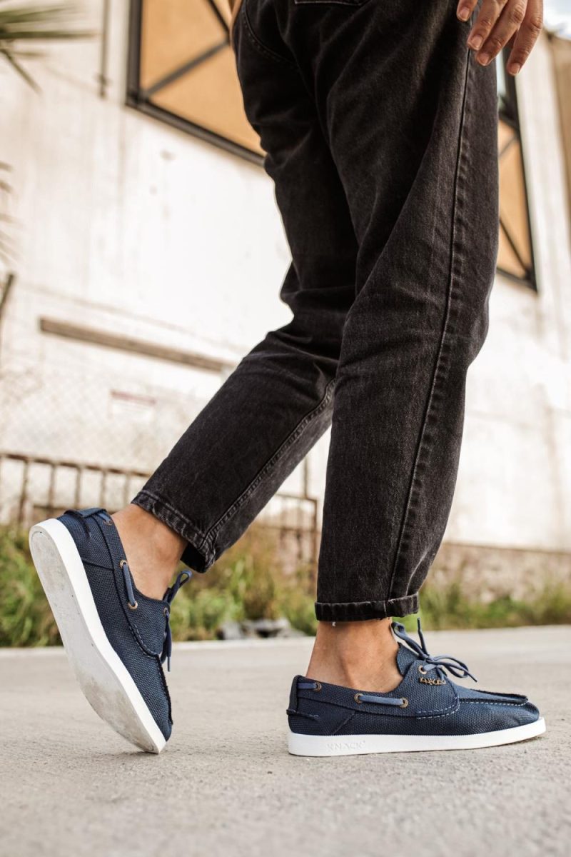 Solaress 008 Mens Sneakers, Leather Daily Shoes Blue - Image 5