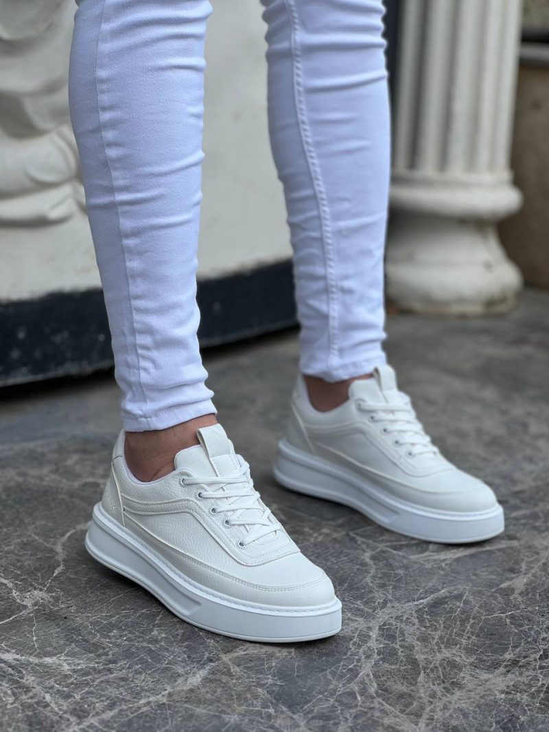 Boa KB-006 Men Casual Shoes,  Leather White Fashion Shoes - Image 3