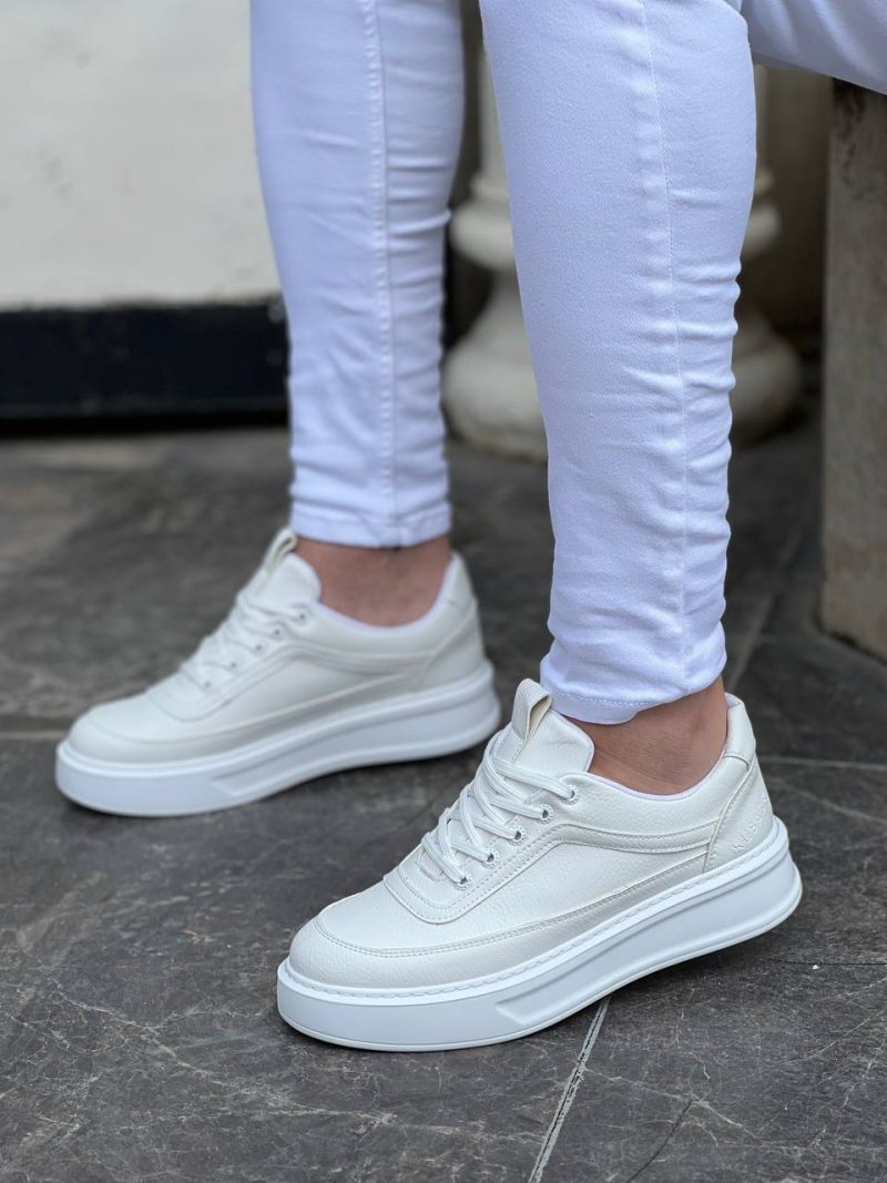 Boa KB-006 Men Casual Shoes,  Leather White Fashion Shoes - Image 2