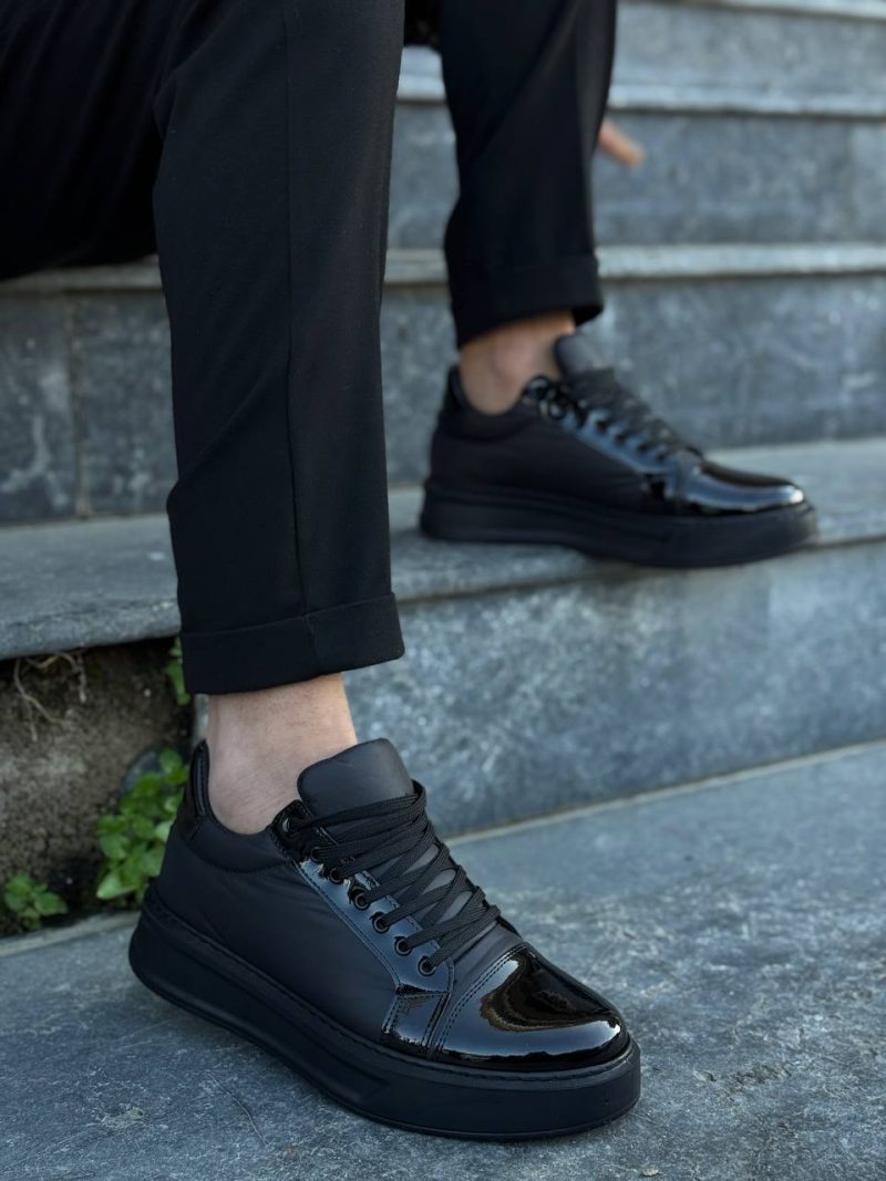 Boa KB-X46 Men Casual Shoes, Rugan Leather Black Fashion Shoes