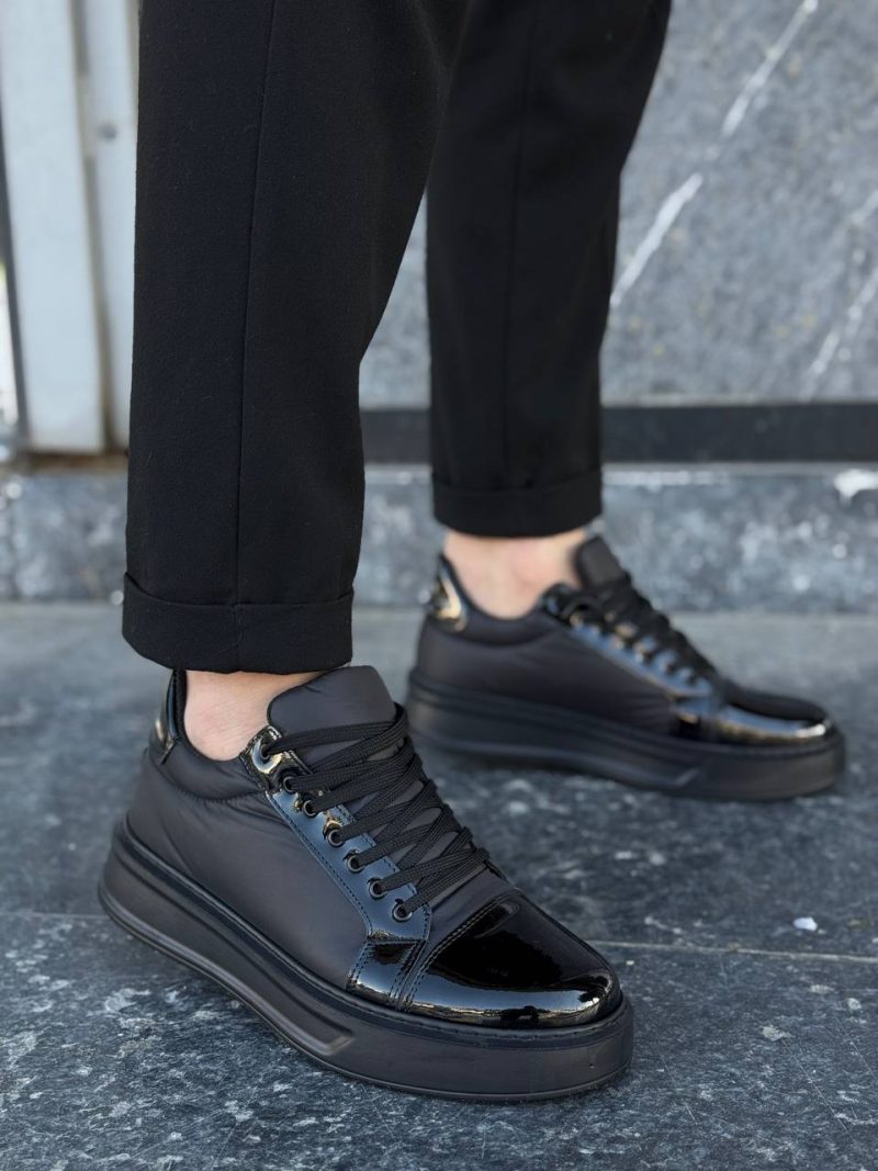 Boa KB-X46 Men Casual Shoes, Rugan Leather Black Fashion Shoes - Image 2