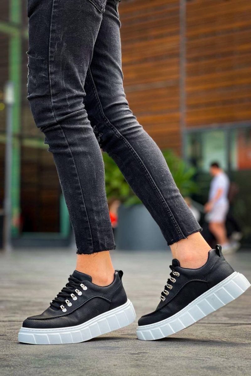 Boa KB-X10 Men Casual Shoes,  Leather Black Fashion Shoes - Image 3
