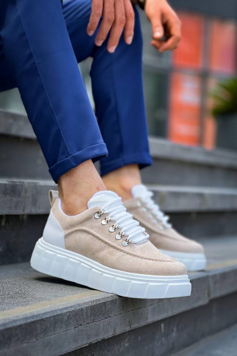 Boa KB-X10 Men Casual Shoes,  Leather Beige Fashion Shoes - Image 2
