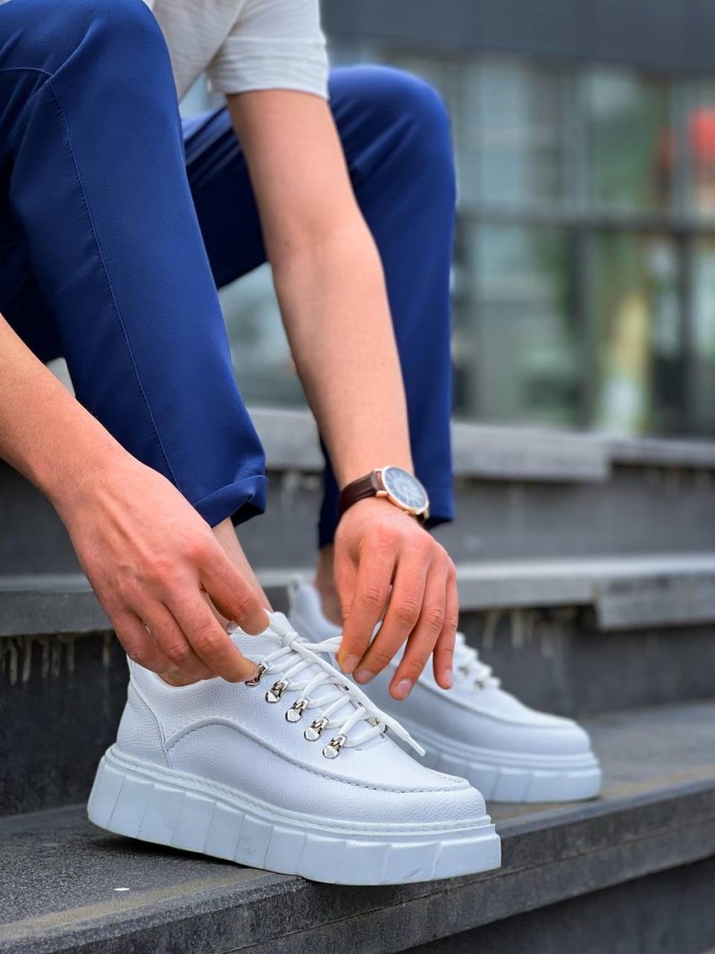 Boa KB-X10 Men Casual Shoes,  Leather White Fashion Shoes - Image 3