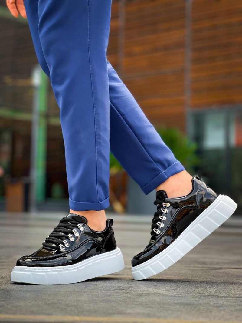 Boa KB-X10 Men Casual Shoes, Rugan Leather Black Fashion Shoes - Image 2