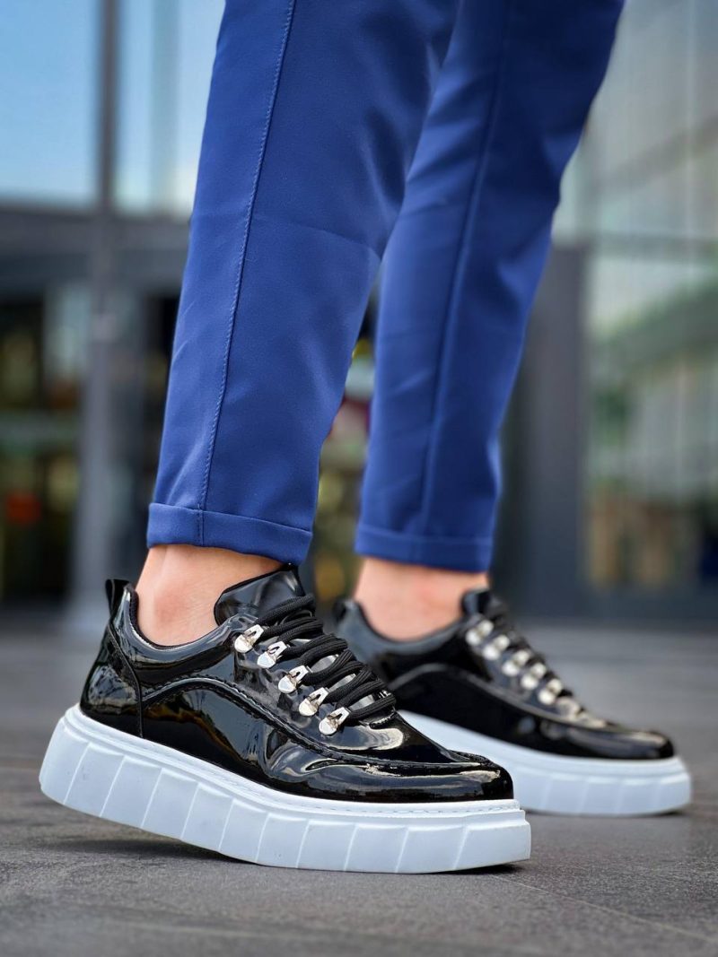 Boa KB-X10 Men Casual Shoes, Rugan Leather Black Fashion Shoes - Image 3
