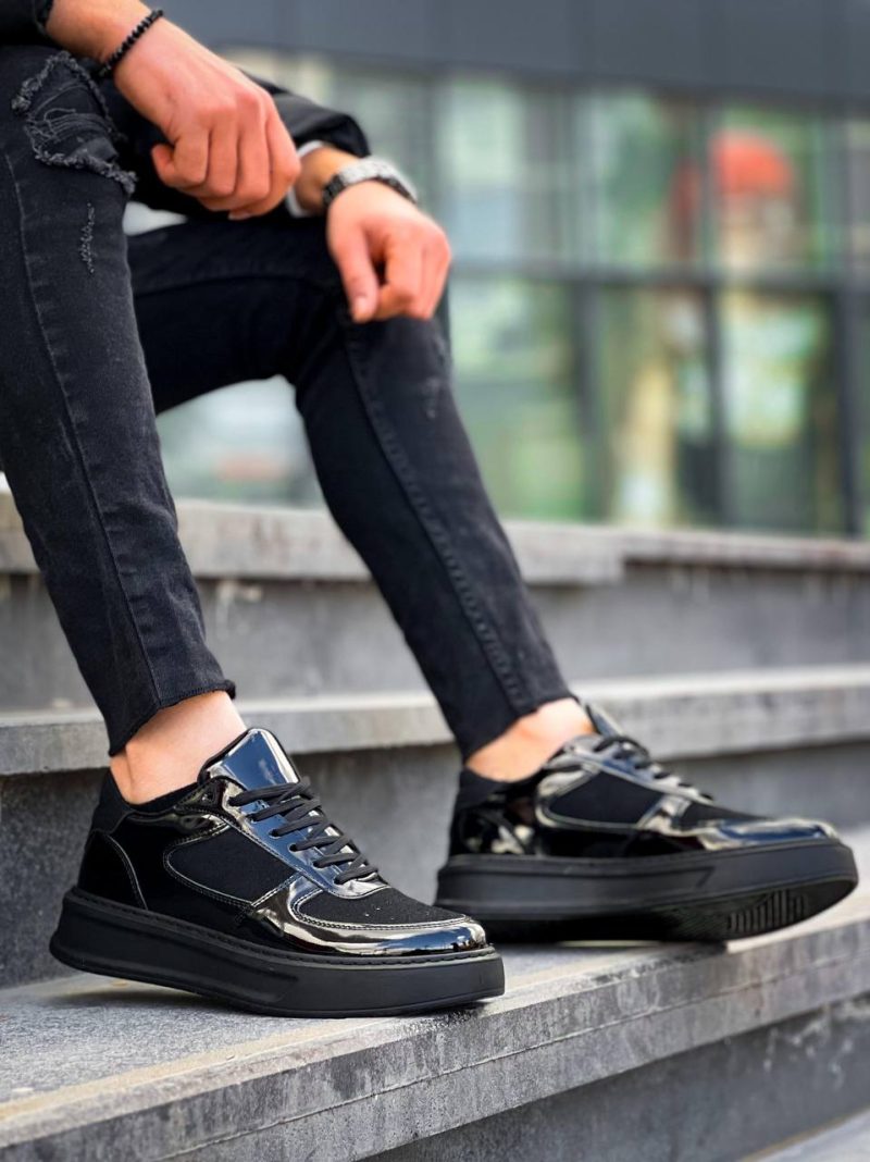 Boa KB-X8- Men Casual Shoes, Rugan Leather Black Fashion Shoes