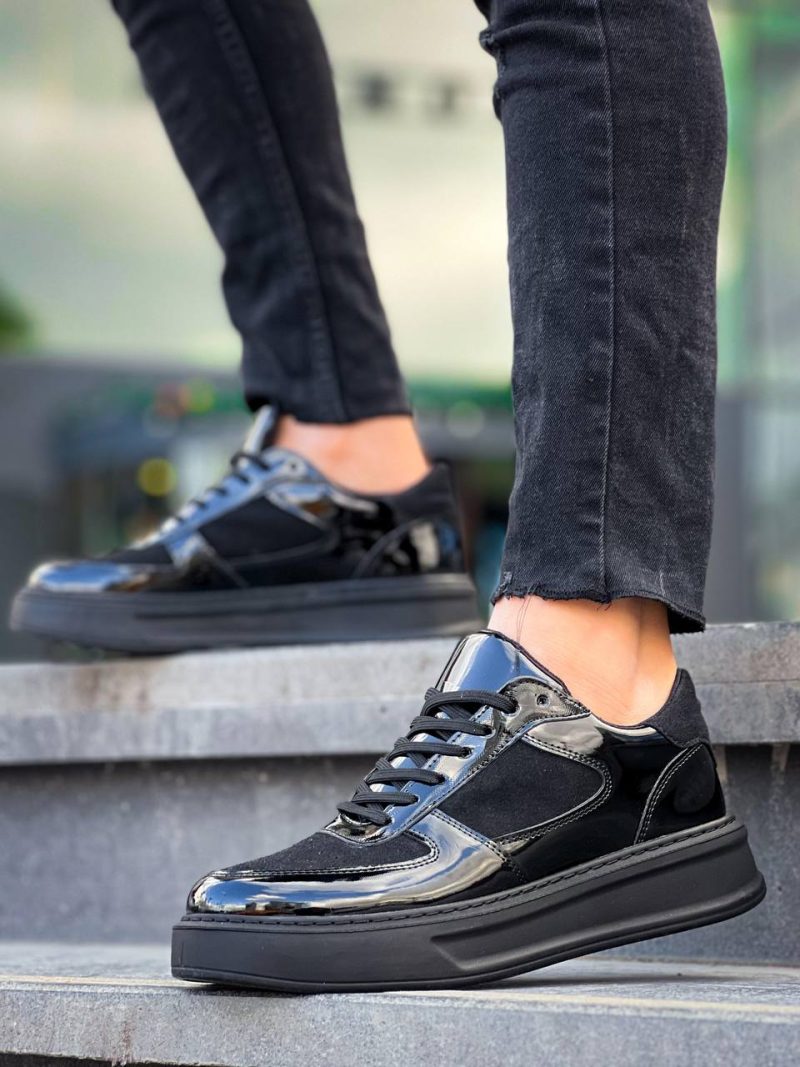 Boa KB-X8- Men Casual Shoes, Rugan Leather Black Fashion Shoes - Image 2