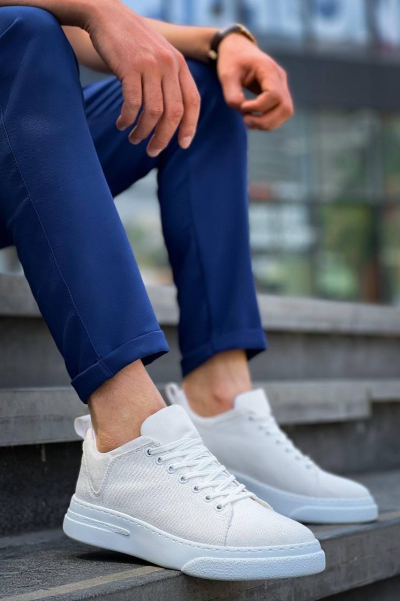 Boa KB-X20 Men Casual Shoes, Linen Leather White Fashion Shoes