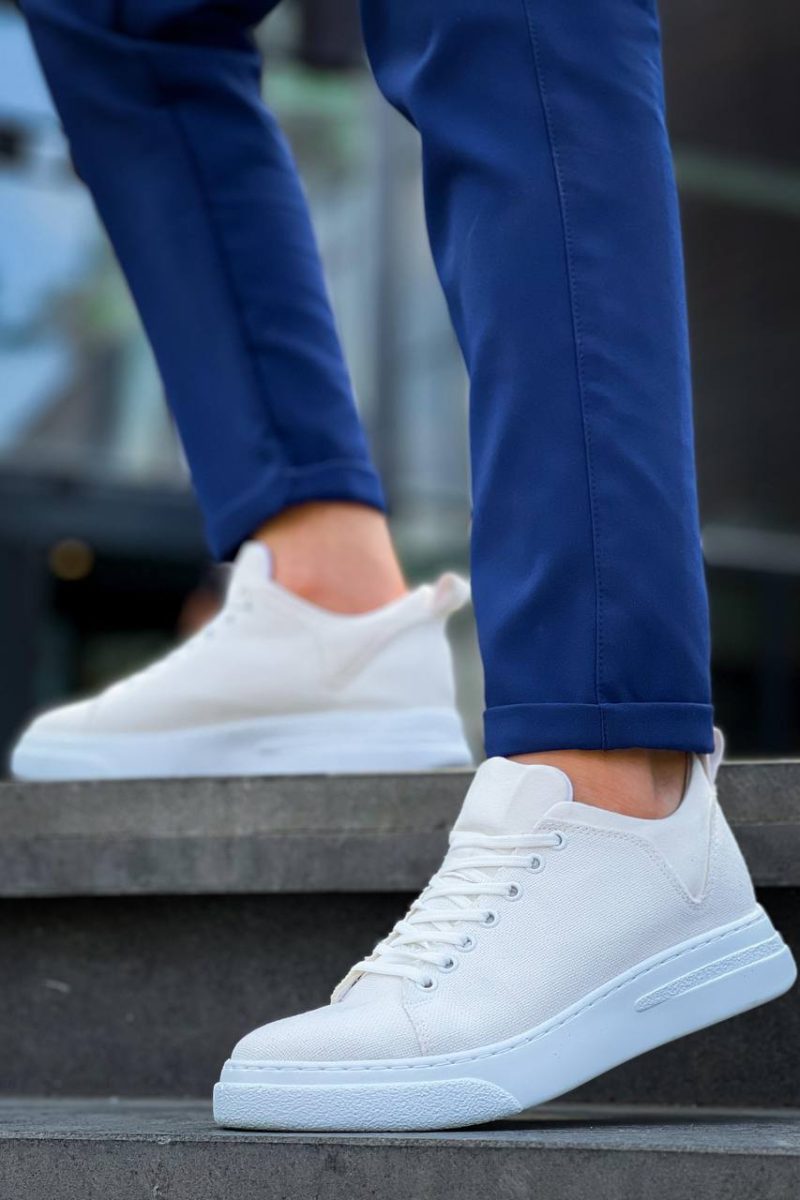 Boa KB-X20 Men Casual Shoes, Linen Leather White Fashion Shoes - Image 3