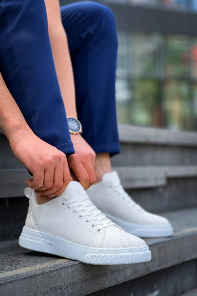 Boa KB-X20 Men Casual Shoes, Linen Leather White Fashion Shoes - Image 2