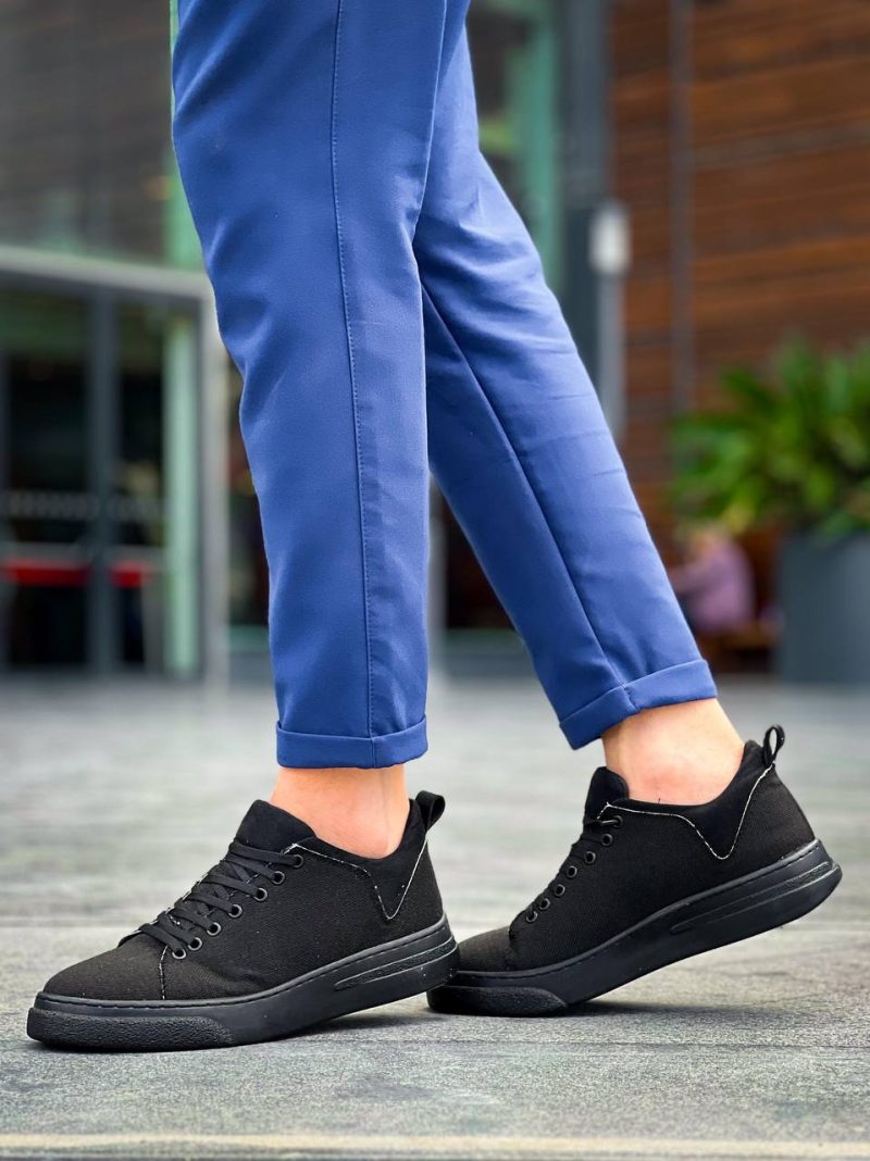 Boa KB-X20 Men Casual Shoes, Linen Leather Black Fashion Shoes - Image 2