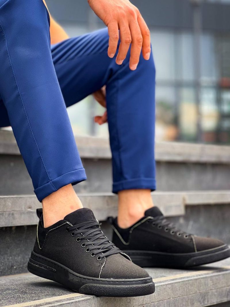 Boa KB-X20 Men Casual Shoes, Linen Leather Black Fashion Shoes