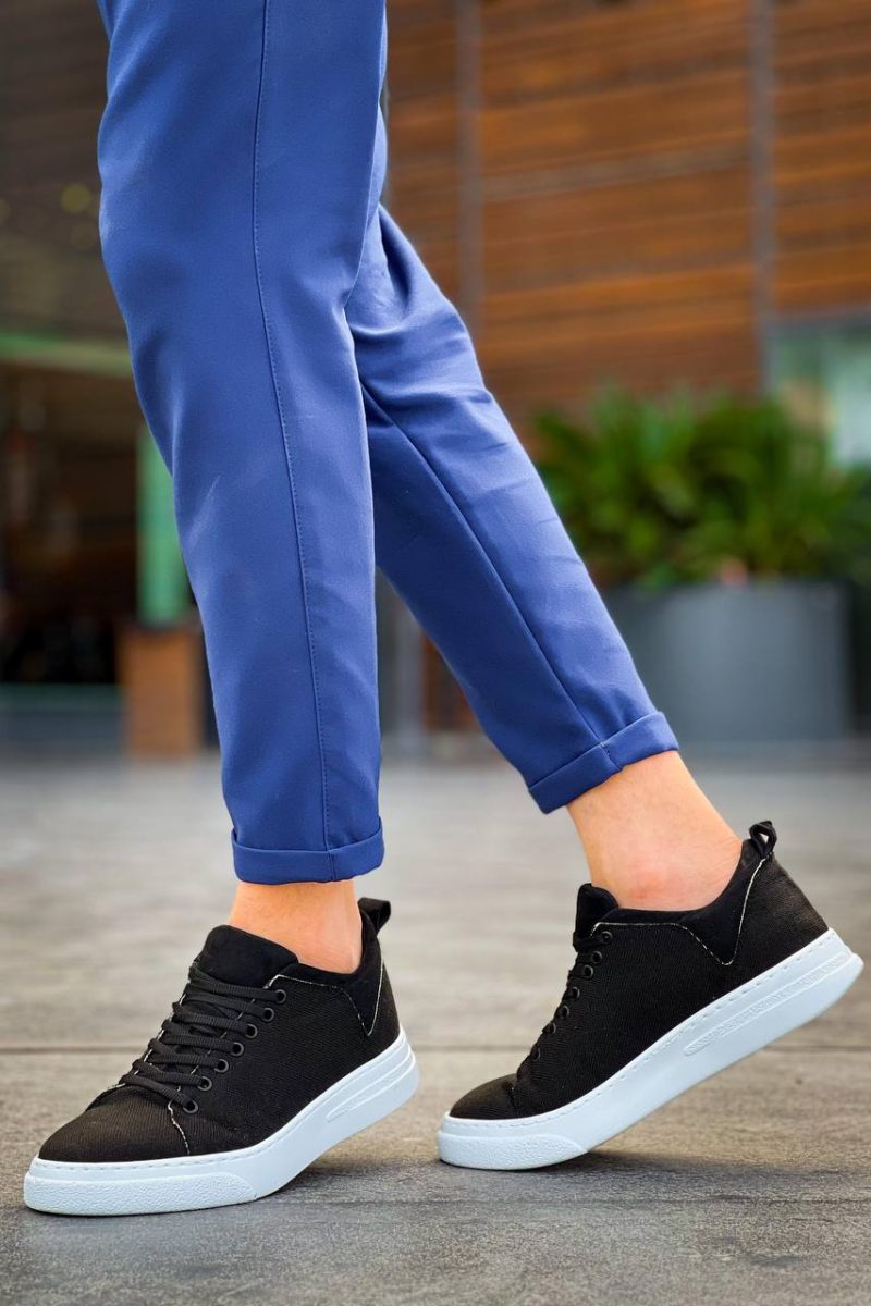 Boa KB-X20 Men Casual Shoes, Linen Leather Black Fashion Shoes - Image 3