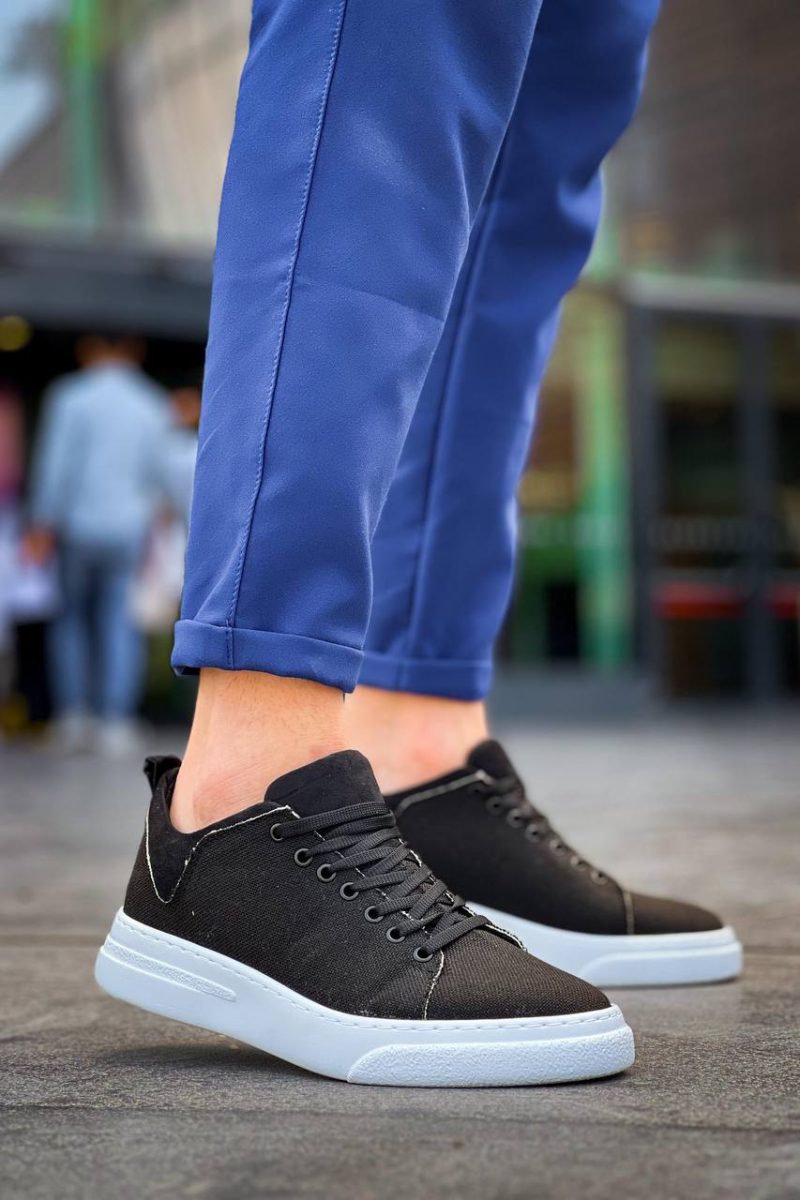 Boa KB-X20 Men Casual Shoes, Linen Leather Black Fashion Shoes - Image 2