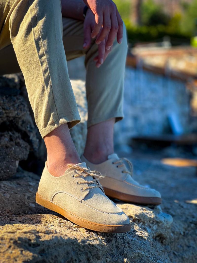 Boa KB-X5- Men Casual Shoes,  Leather Beige Fashion Shoes