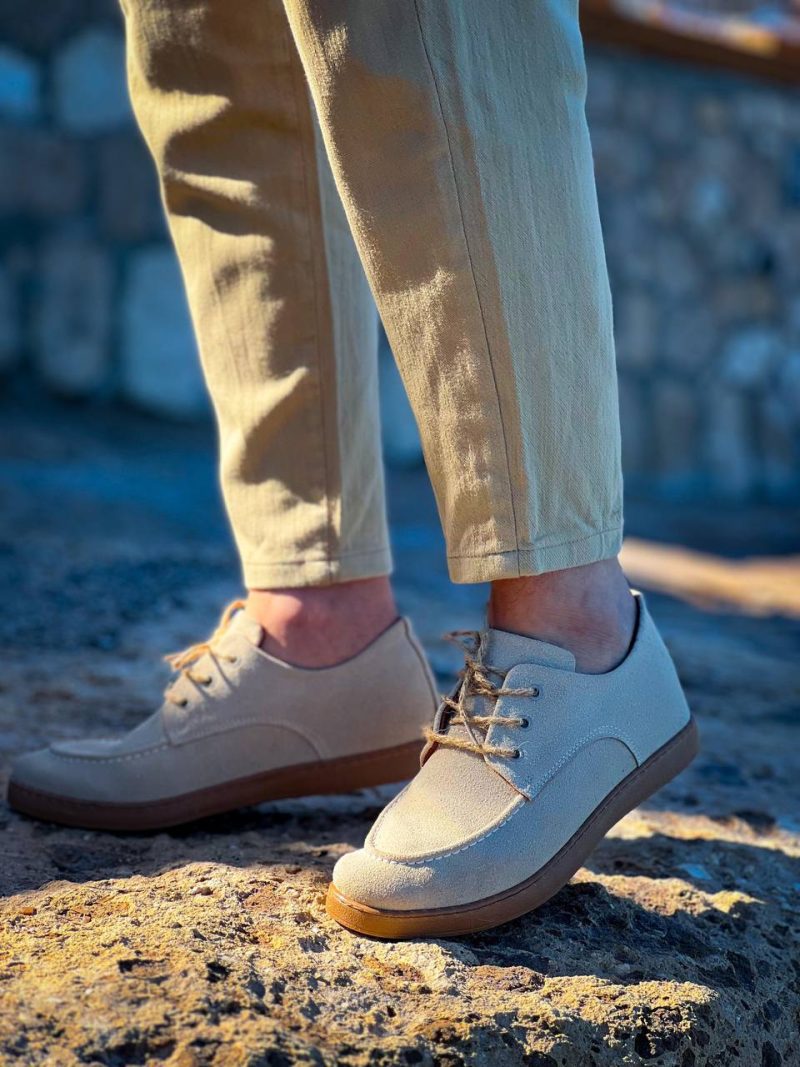 Boa KB-X5- Men Casual Shoes,  Leather Beige Fashion Shoes - Image 2