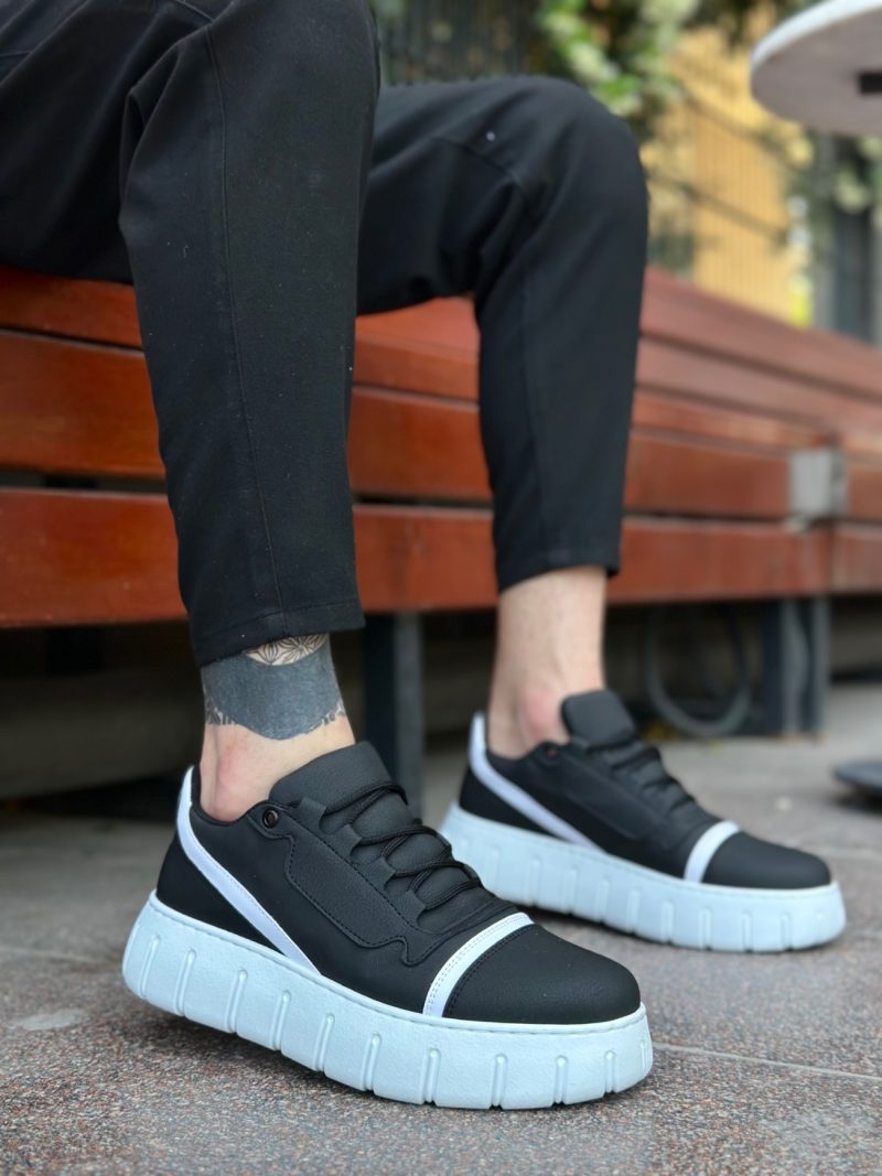 Boa BA0666 Men Sneakers,  Leather Black Fashion Shoes