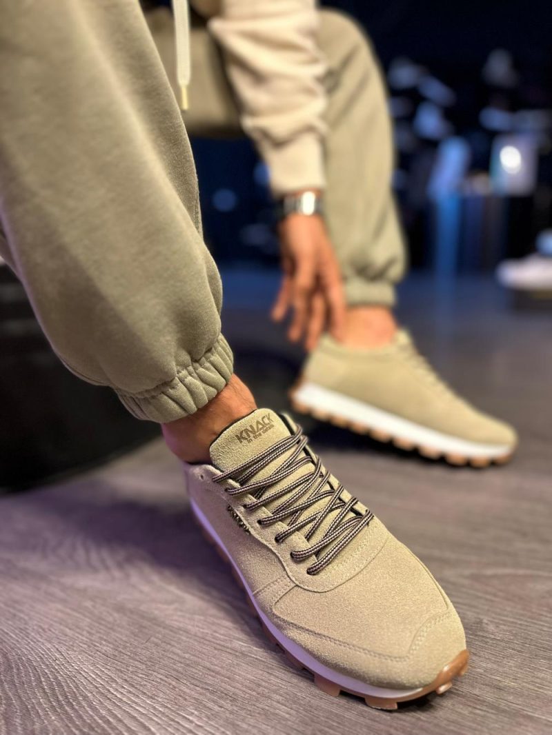 Solaress 002 Mens Sneakers, Leather Daily Shoes Mink
