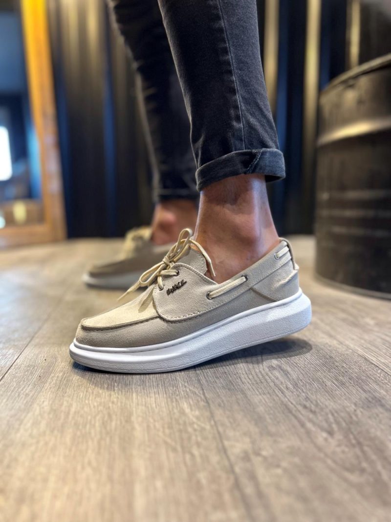 Solaress 009 Mens Sneakers, Leather Daily Shoes Taş - Image 2