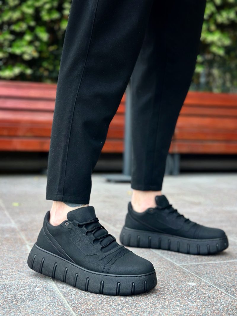 Boa BA0666 Men Sneakers,  Leather Black  Fashion Shoes - Image 3