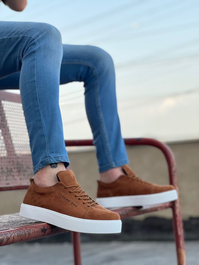 Boa BA104- Men Sneakers,  Leather Brown Fashion Shoes - Image 5