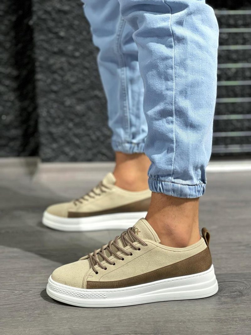 Solaress 010 Mens Sneakers, Leather Sneakers Shoes Mink Suede - Image 4
