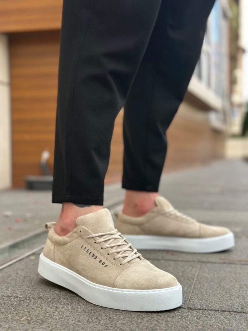 Boa BA104- Men Sneakers,  Leather KREM  Fashion Shoes