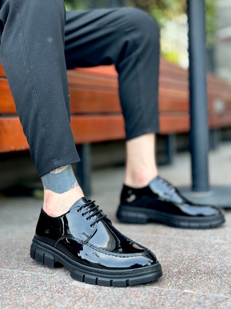 Boa BA0237 Men Classic Shoes, Rugan Leather Black  Fashion Shoes