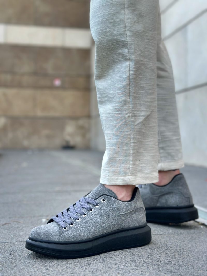 Boa BA0547 Men Casual Shoes,  Leather Dark Grey Fashion Shoes - Image 2