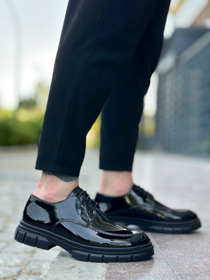 Boa BA0237 Men Classic Shoes, Rugan Leather Black  Fashion Shoes - Image 2