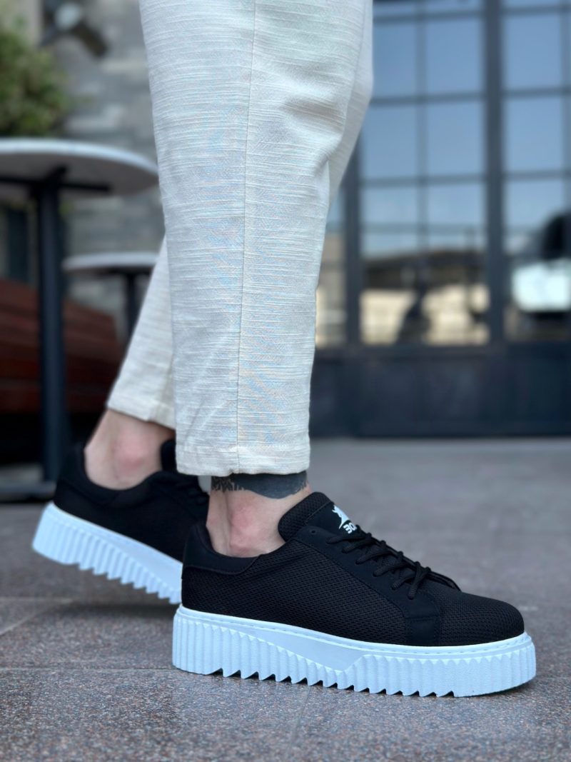 Boa BA0803 Men Sneakers,  Leather Black Fashion Shoes - Image 3