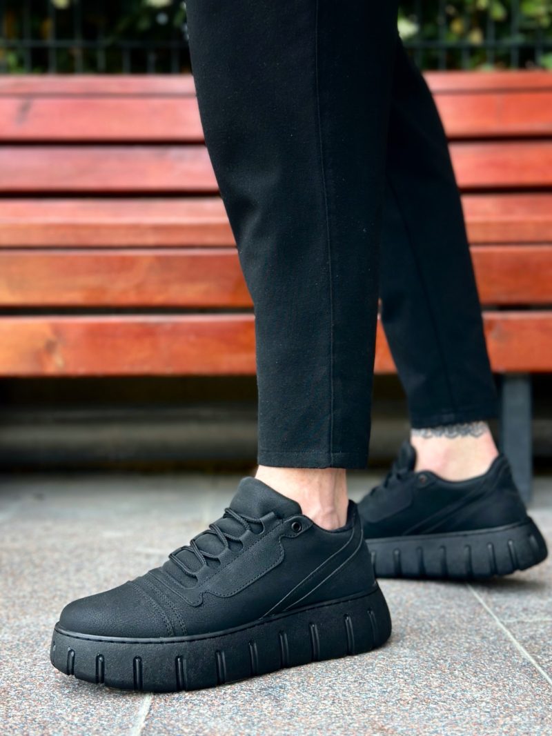 Boa BA0666 Men Sneakers,  Leather Black  Fashion Shoes - Image 2