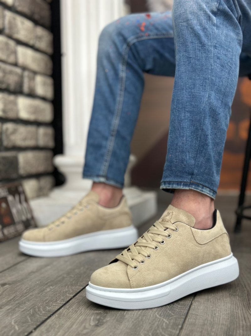 Boa BA0547 Men Casual Shoes,  Leather Beige Fashion Shoes - Image 2