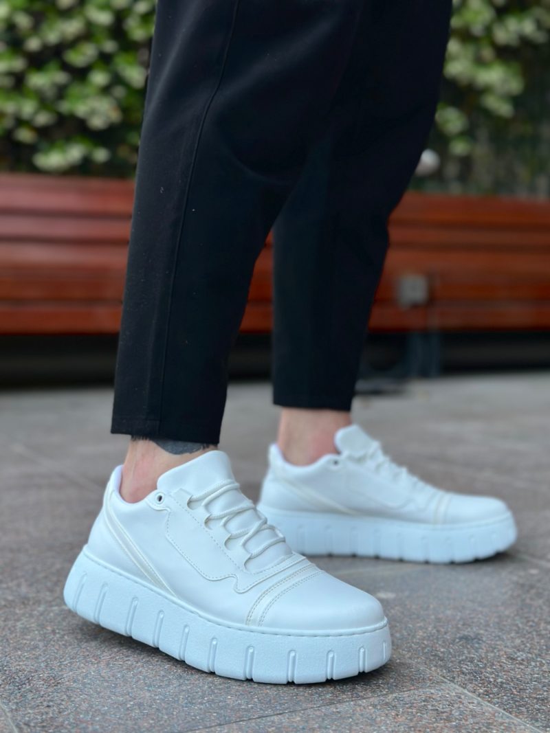 Boa BA0666 Men Sneakers,  Leather White Fashion Shoes - Image 3